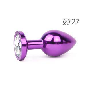 Втулка анальная Violet Plug Small, L 70 мм D 27 мм, вес 60г, цвет кристалла бесцветный