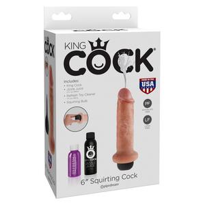 Фаллоимитатор с имитацией семяизвержения King Cock 6" Squirting Cock