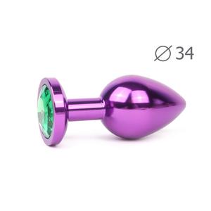 VIOLET PLUG MEDIUM (втулка анальная), L 82 мм D 34 мм, вес 100г, цвет кристалла зелёный