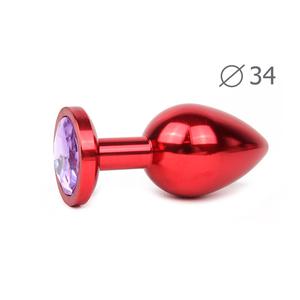 RED PLUG MEDIUM (втулка анальная), L 82 мм D 34 мм, вес 100г, цвет кристалла светло-фиолетовый