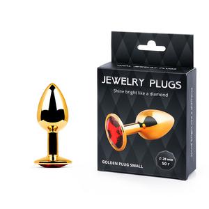 GOLDEN PLUG SMALL (втулка анальная) цвет кристалла красный, L 72 мм, D 28 мм, вес 50г,