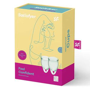 Набор менструальных чаш Satisfyer Feel Confident 15 и 20 мл., зеленый