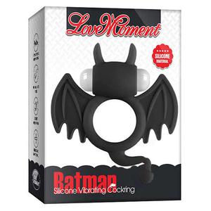 ЭРЕКЦИОННОЕ ВИБРОКОЛЬЦО LOVE MOMENT "BATMAN", BLACK