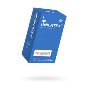 ПРЕЗЕРВАТИВЫ UNILATEX NATURAL PLAIN №12+3, ГЛАДКИЕ, КЛАССИЧЕСКИЕ