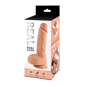 Реалистичный фаллоимитатор REAL Dual Layer, dual silicone, 14 х 4 см.