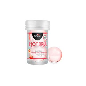 Лубрикант AROMATIC HOT BALL на масляной основе в виде двух шариков с ароматом клубники и шампанског