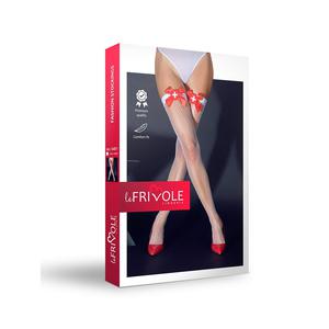 Ролевые чулки медсестры в сетку с декоративными бантиками, размер S/M