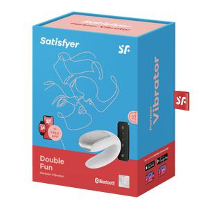 Парный вибратор Satisfyer Double Fun с возможностью управления через пульт и приложение (белый)