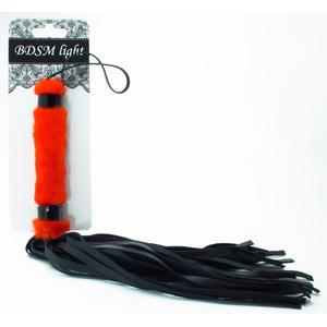 Нежная плеть с красным мехом BDSM Light - 27 см.