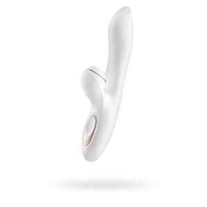 ВИБРАТОР SATISFYER PRO G-SPOT RABBIT, С ВАКУУМ-ВОЛНОВЫМ БЕСКОНТАКТНЫМ СТИМУЛЯТОРОМ, СИЛИКОН, БЕЛЫЙ