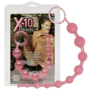 Анальная елочка "X-10 Beads" розовая