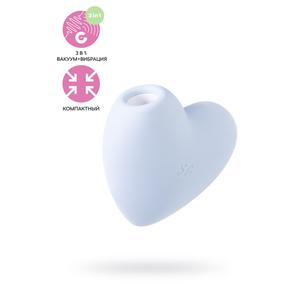 Вакуум-волновой бесконтактный стимулятор клитора Satisfyer Cutie Heart, силикон, голубой