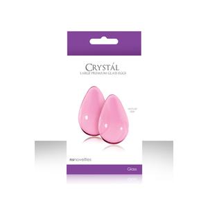 Вагинальные шарики CRYST'AL KEGEL EGGS из стекла большие розовые